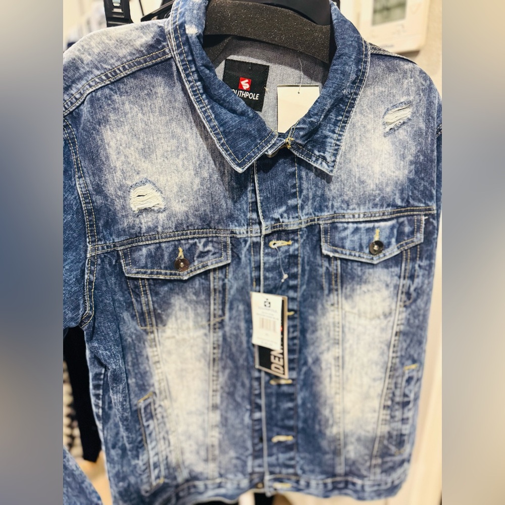 South Pole Blue Denim Jacket womens 1X   *NWT*  retails $75